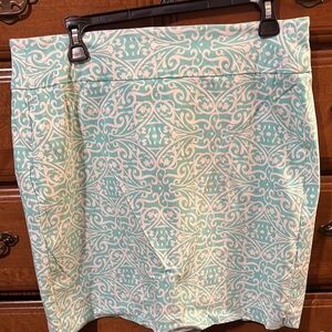 Lulu-B Aqua and White Patterned Skirt